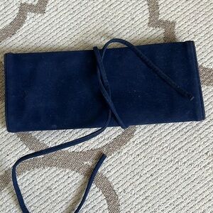 Vintage Avon Jewelry Wrap Travel Organizer Velvet Midnight Blue